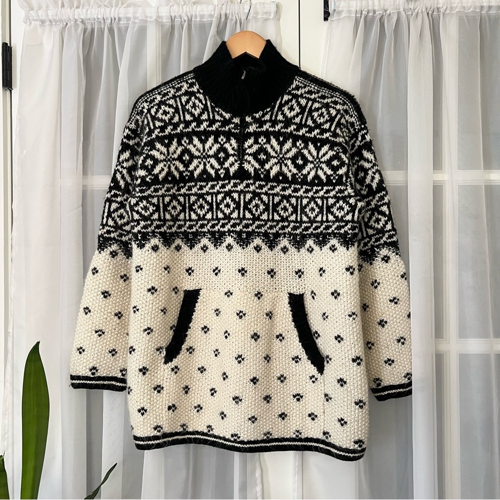 Jones New York Sport EXCLUSIVE Hand Knit Fairisle Longline Sweater Size M